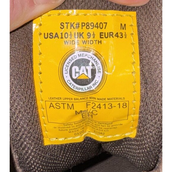 Caterpillar Birmingham Mens Steel Toe Slip Resistant Work Boots Size 10.5 WIDE main image 7